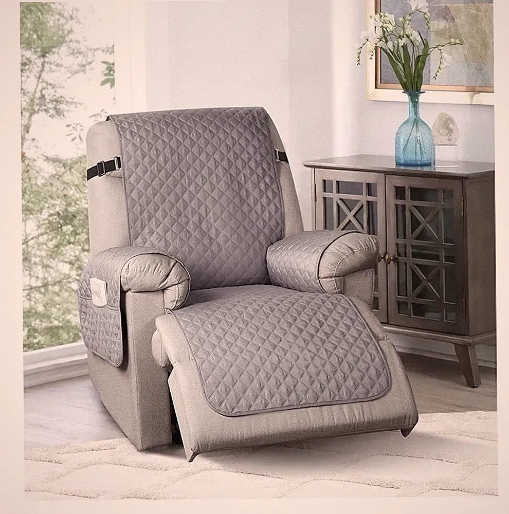 100% waterproof non-slip recliner cover pet protection Cover Light Gray
