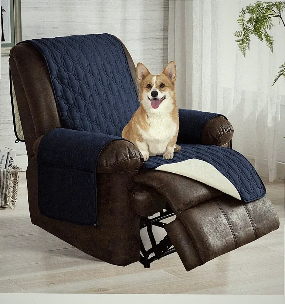 30 Inch Recliner Chair Cover Sofa Covers for Leather Couch 30" Recliner Blue