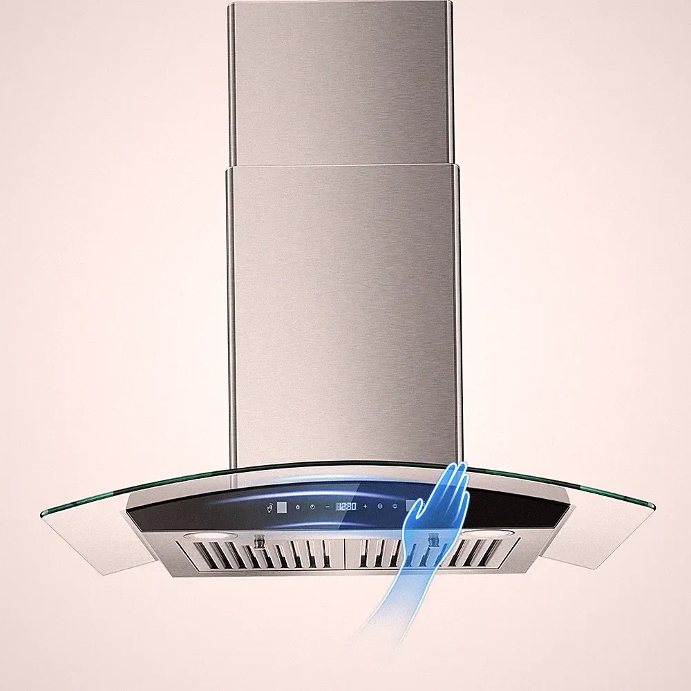 30 inch Wall Mount Range Hood Kitchen Stainless Steel Vent Tempered Glass New