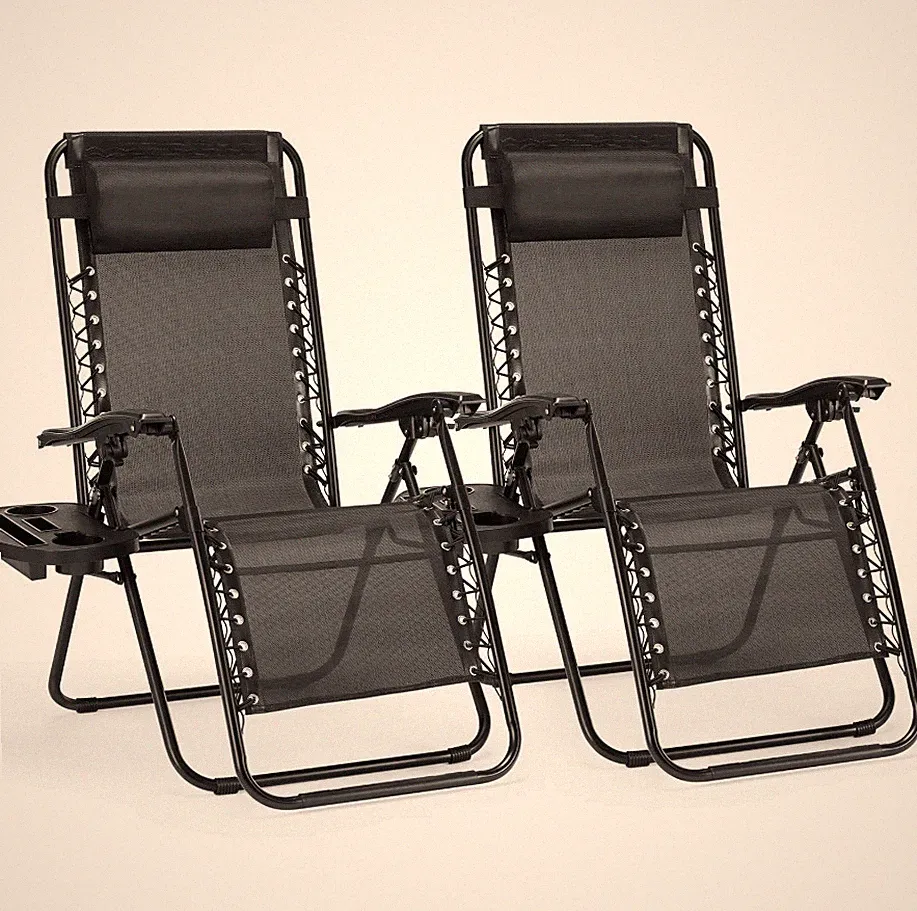 Alvantor 2-Pack Zero Gravity Lounge Chairs Folding Recliner w/ Pillow