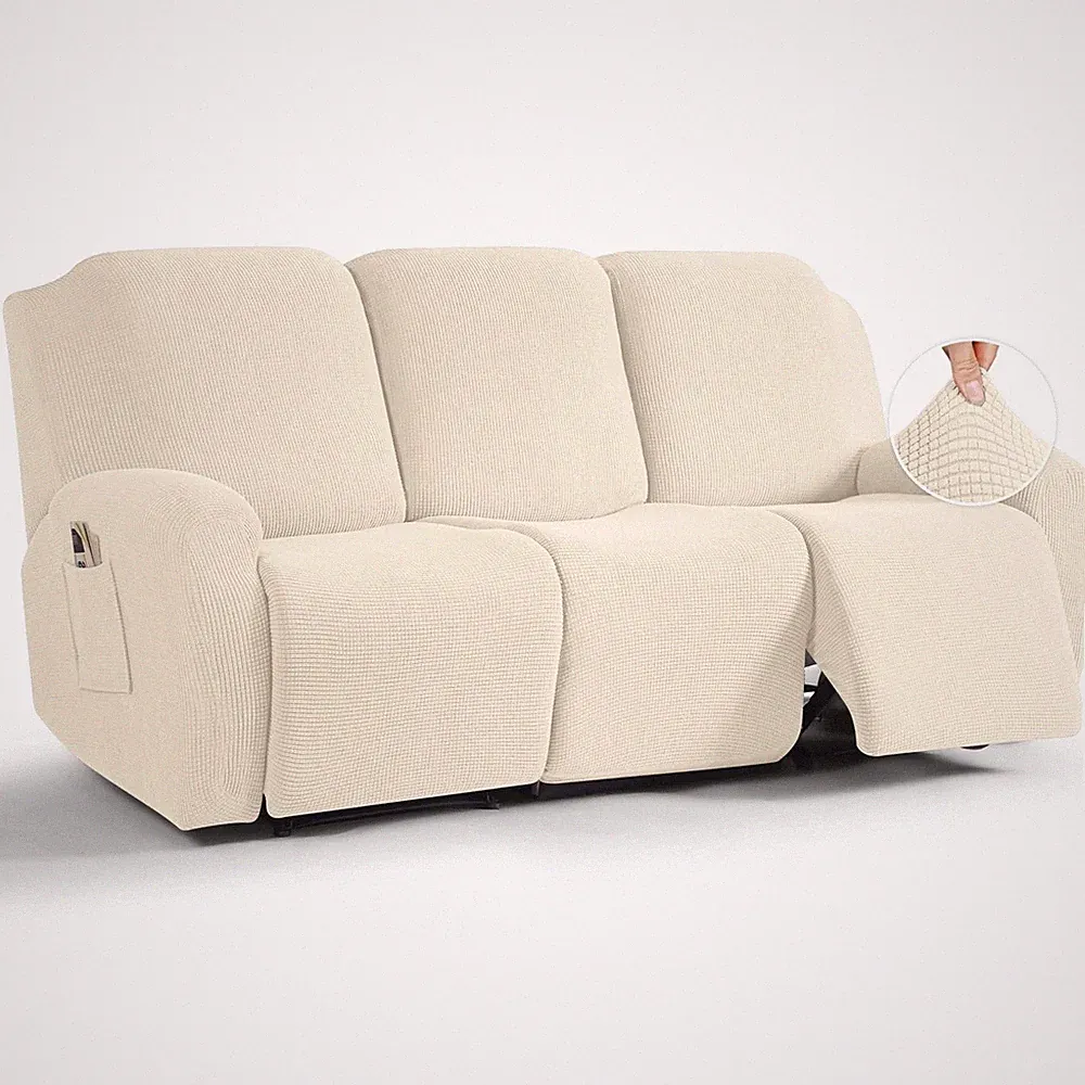 Recliner Sofa Covers 8-Pieces Stretch Large Couch Covers for 3 Seats Reclinin...