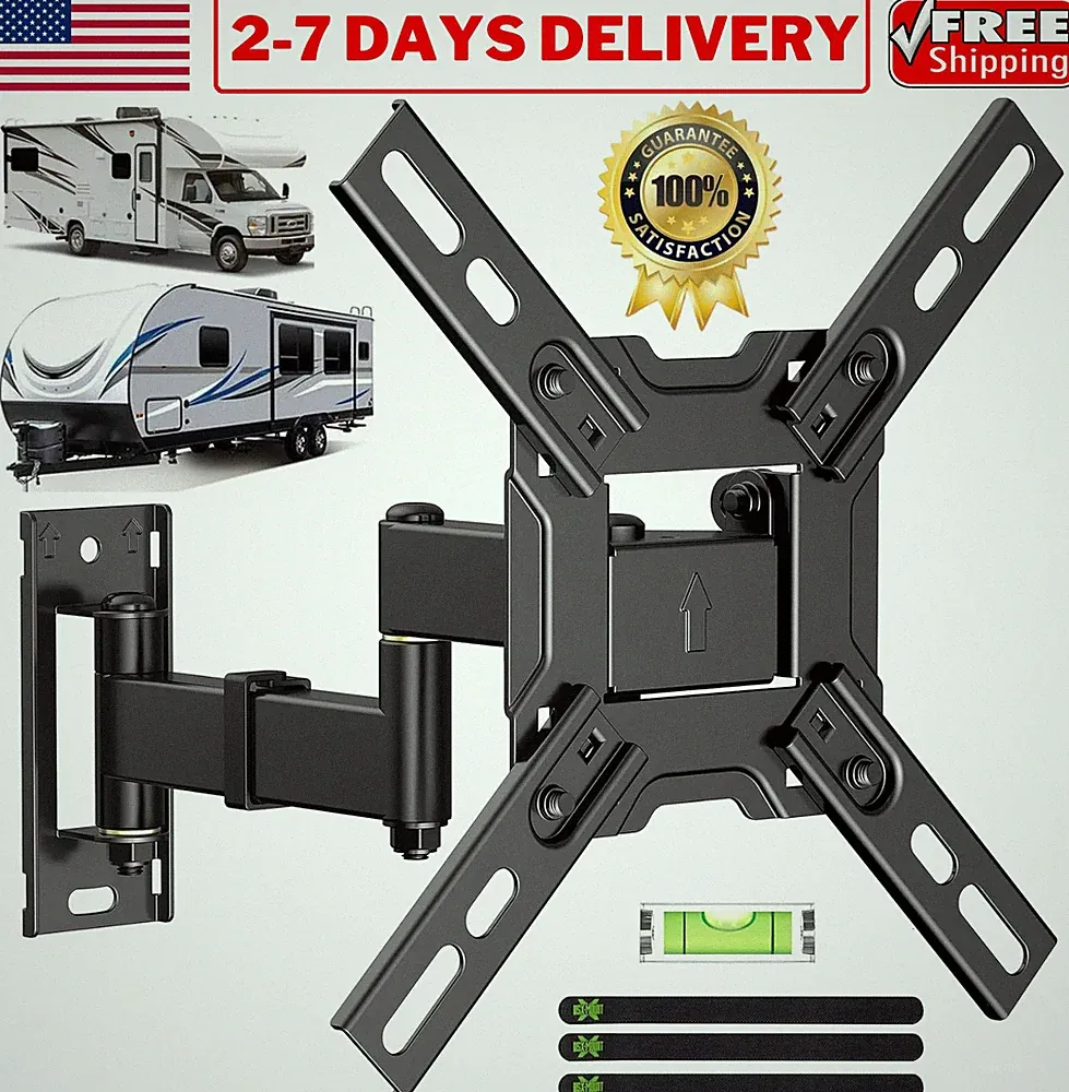 RV TV Wall Mount 12-32 Inch Camper Truck Marine Boat Trailer LED LCD TV Bracket