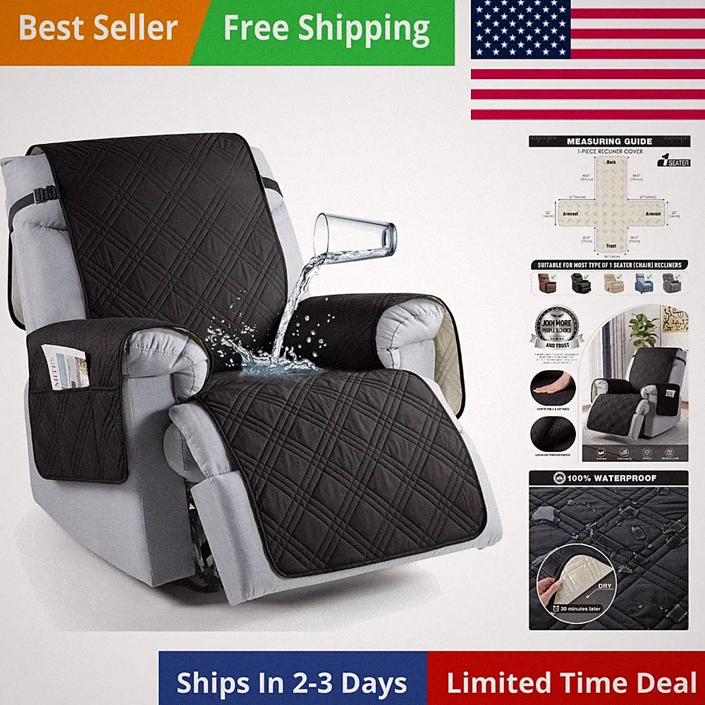 TAOCOCO Waterproof Recliner Chair Covers 30 Inch Wide, Oversized Recliner Cov...
