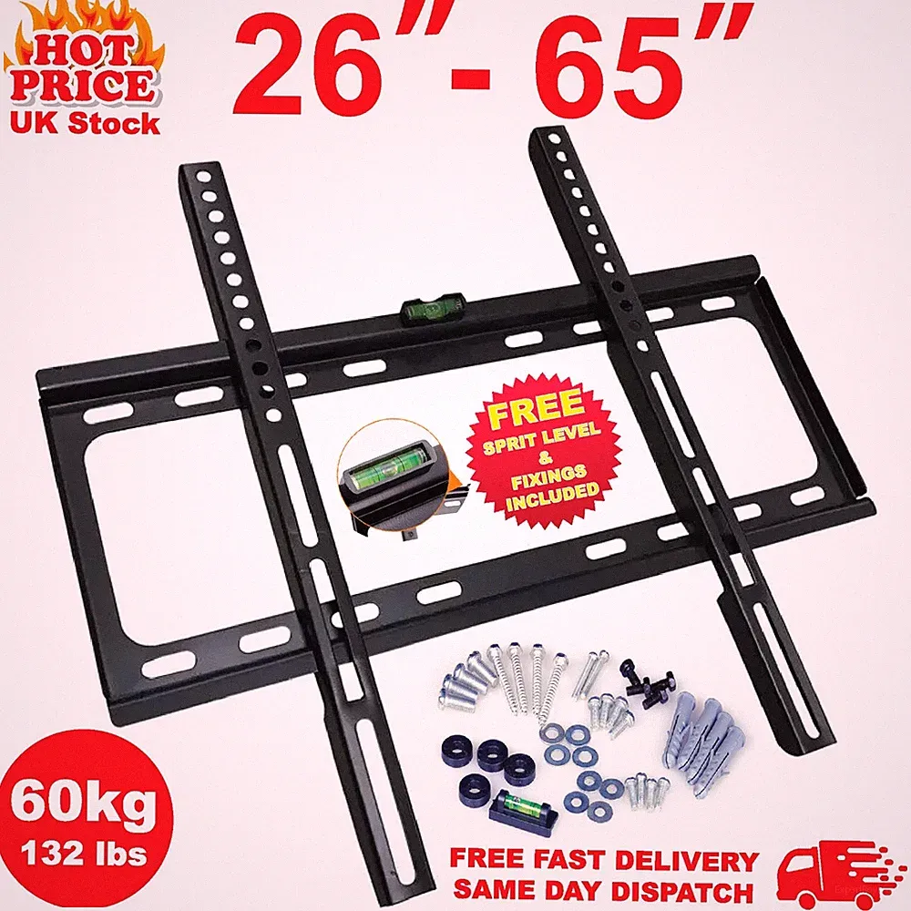 TV WALL BRACKET MOUNT SLIM FOR 26 30 32 40 42 50 65 INCH FLAT 3D LCD LED PLASMA