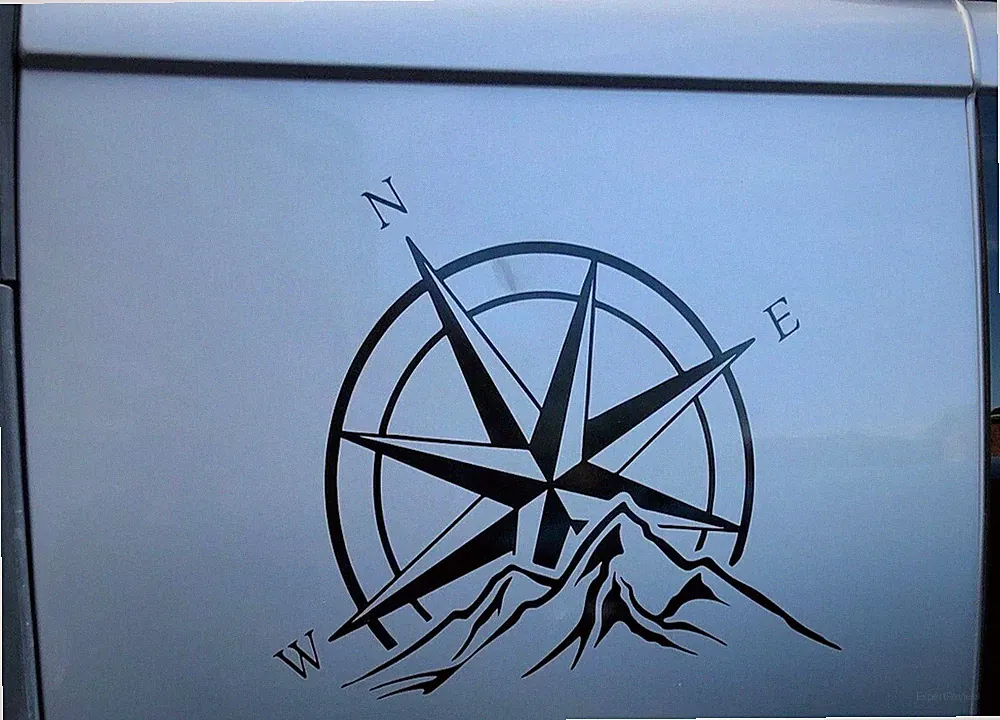 XL 30" INCH mountain compass camper van motorhome car bonnet sticker vinyl decal
